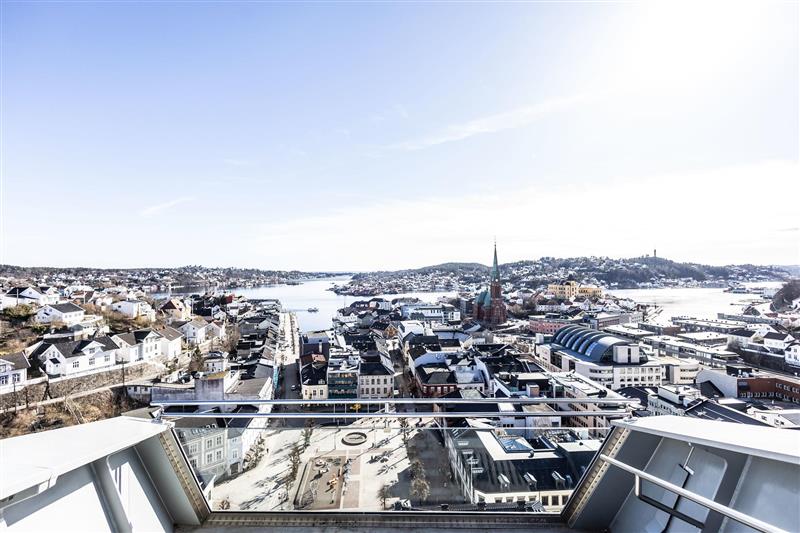 Utsikt over Arendal fra glassheisen