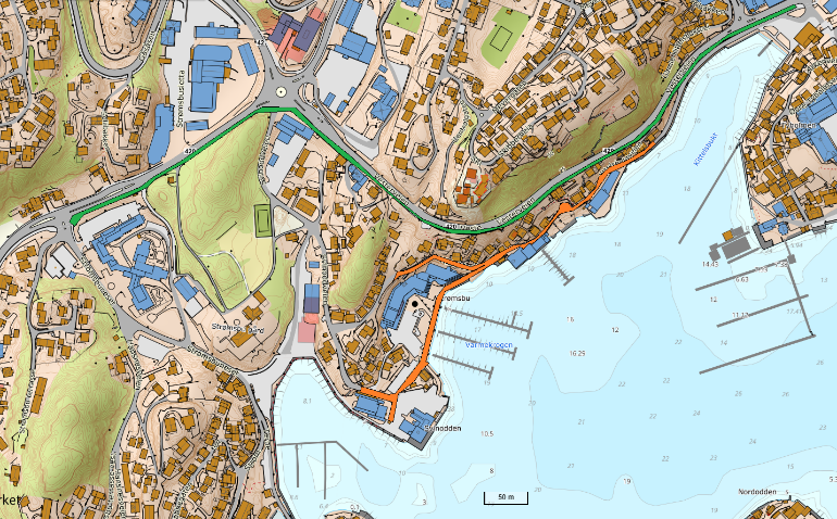 Kart over trase - Klikk for stort bilde
